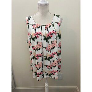 Charter Club Sleeveless Floral Print Top Size XL